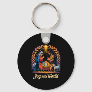 Christmas Nativity Christian Birth Of Jesus Joy To Keychain