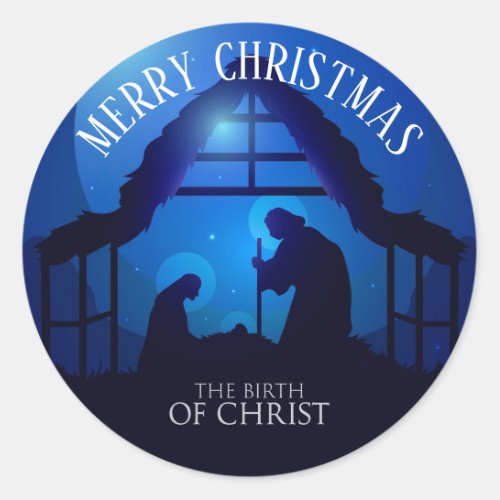 Christmas Nativity Classic Round Sticker