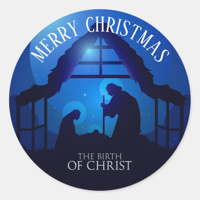 Christmas Nativity Classic Round Sticker Zazzle