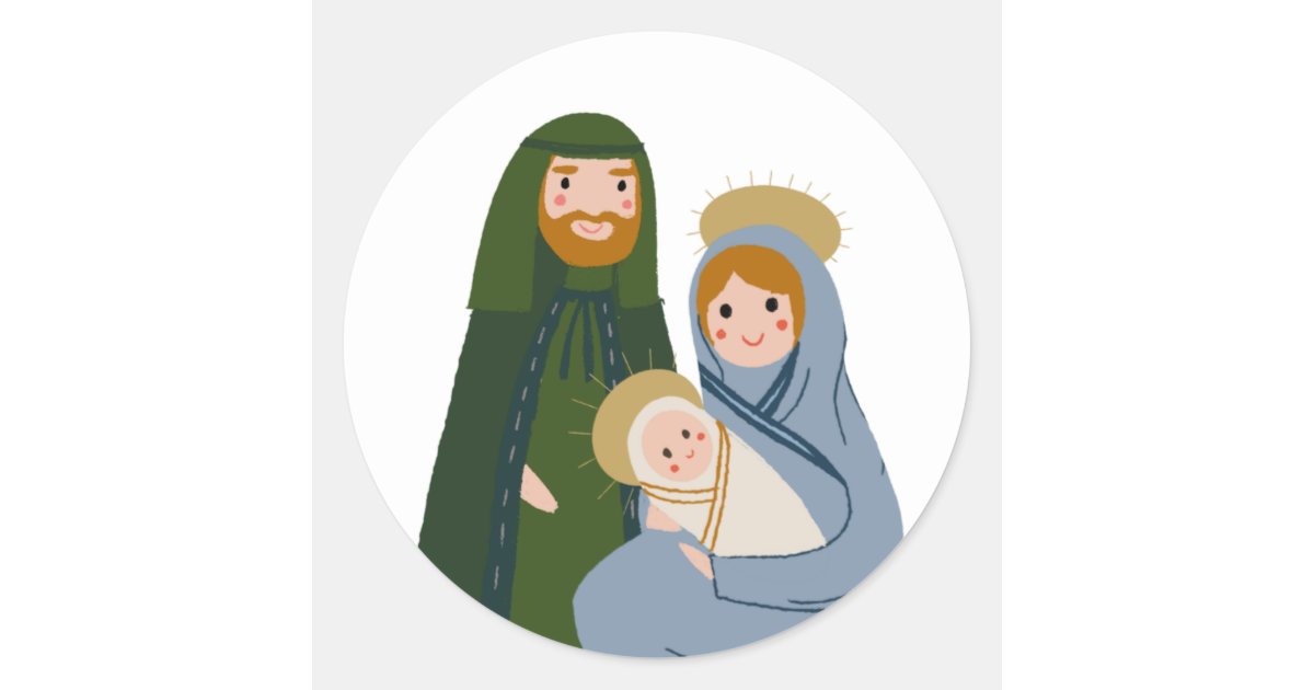 Christmas Nativity Classic Round Sticker Zazzle