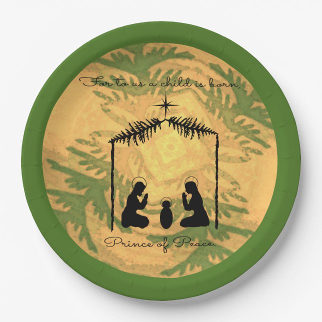 Christmas Nativity Collage Paper Plates (Front)
