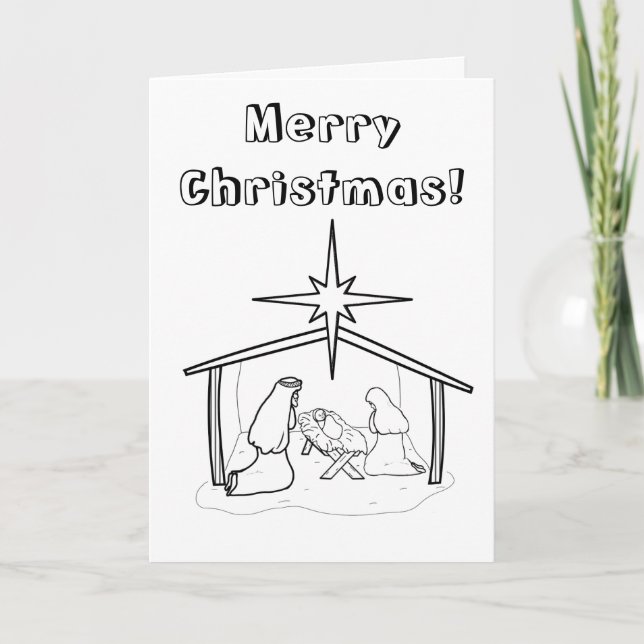 Christmas Nativity Color Me Card (Front)