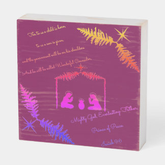 Christmas Nativity Gift Wooden Box Sign