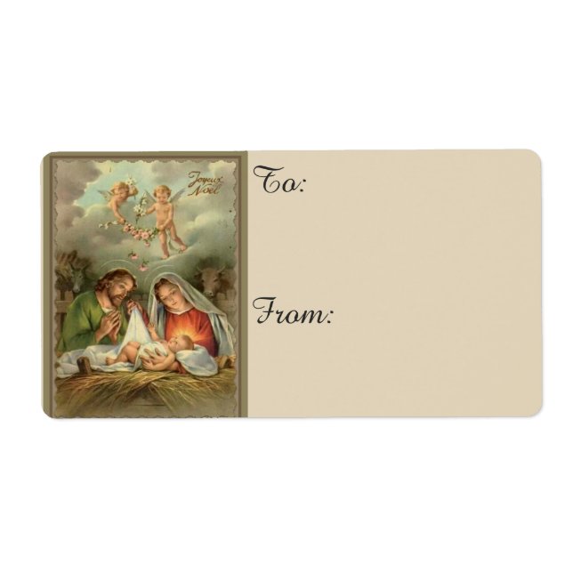 Christmas Nativity Holy Family Label (Front)