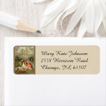 Christmas Nativity Holy Family Label<br><div class="desc">Beautiful vintage image of the Christmas Nativity featuring St. Joseph, Mary, and Baby Jesus in the manger, lovingly displayed on these personalized address labels. Perfect for adding a timeless, sacred touch to your holiday correspondence, these labels bring the spirit of Christmas to every card and package. Ideal for sharing the...</div>