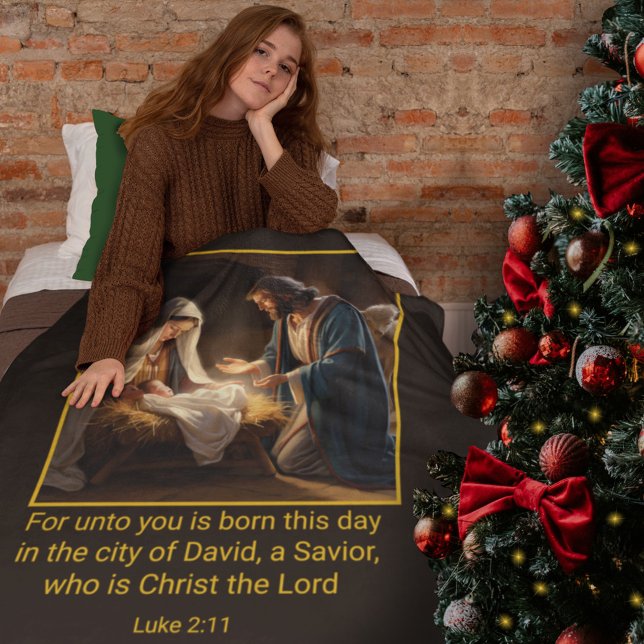 Christmas Nativity Holy Family Religious  Fleece Blanket (Creator Uploaded)