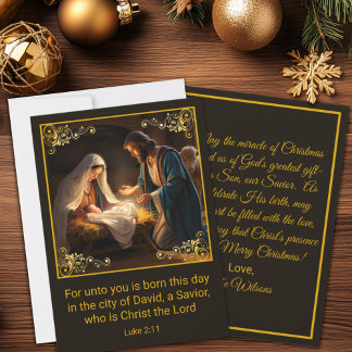 Christmas Nativity Holy Family Religious Holiday Card