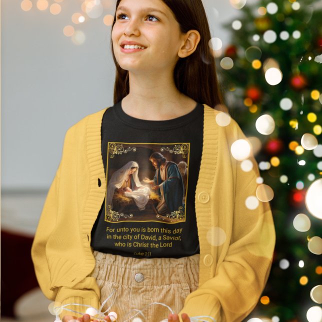 Christmas Nativity Holy Family Religious Luke 2:11 T-Shirt (Creator Uploaded)