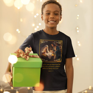 Christmas Nativity Holy Family Religious Luke 2:11 T-Shirt