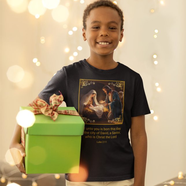 Christmas Nativity Holy Family Religious Luke 2:11 T-Shirt (Creator Uploaded)