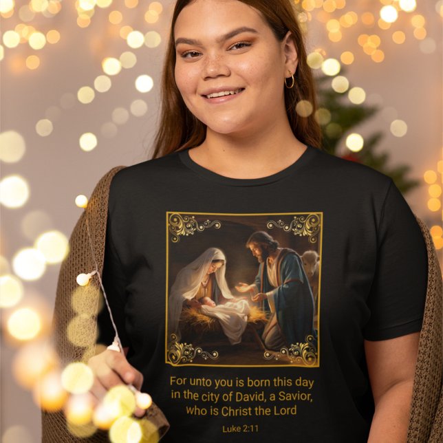 Christmas Nativity Holy Family Religious Luke 2:11 Tri-Blend Shirt (Creator Uploaded)