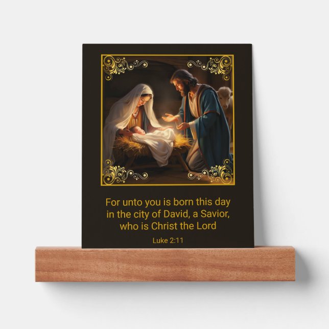 Christmas Nativity Holy Family Religious  Picture Ledge (Front)