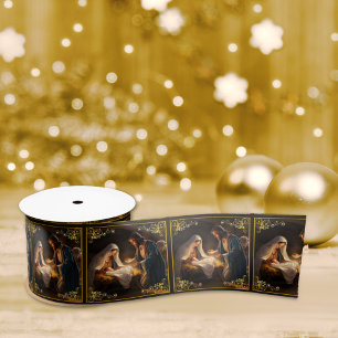 Christmas Nativity Holy Family Religious Satin Ribbon