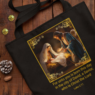 Christmas Nativity Holy Family Religious Tote Bag