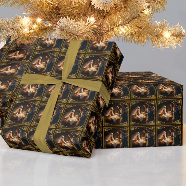 Christmas Nativity Holy Family Religious  Wrapping Paper (Creator Uploaded)