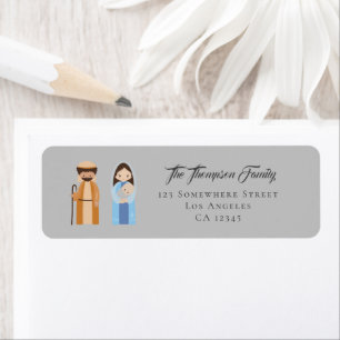 Christmas Nativity House Return Name Address Label