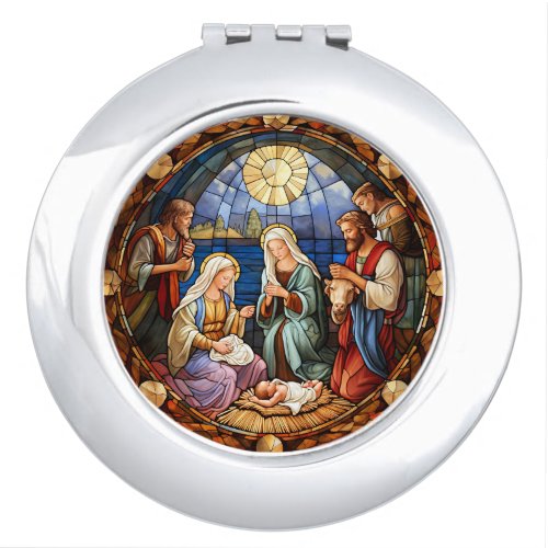 Christmas Nativity Illustration Compact Mirror