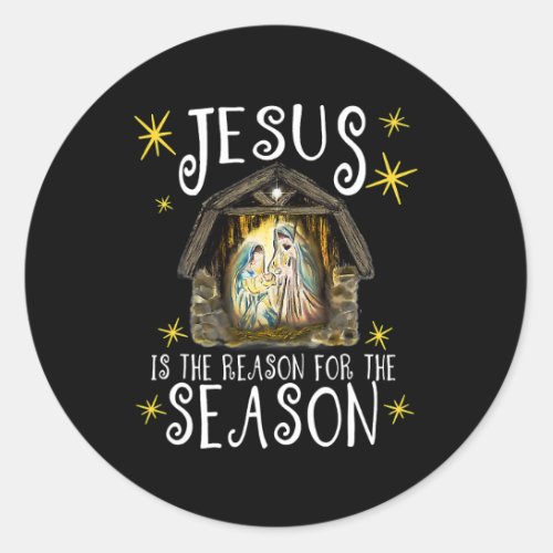 Christmas Nativity Jesus Is The Reason For The Sea Classic Round Sticker
