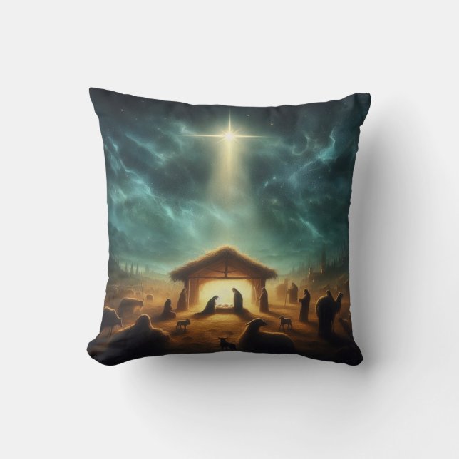 Christmas/Nativity/Jesus Throw Pillow (Front)