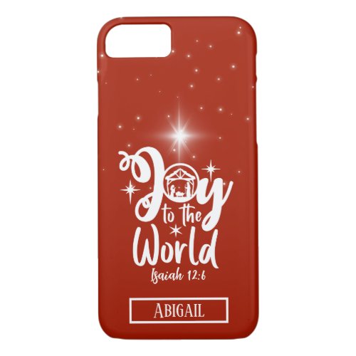 Christmas Nativity Joy to the World Red  White iPhone 87 Case