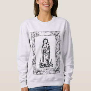 Christmas Nativity Madonna and Child Holly Border Sweatshirt