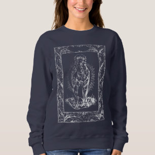 Christmas Nativity Madonna and Child Holly Border Sweatshirt