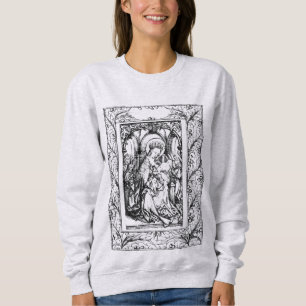Christmas Nativity Madonna and Child Holly Border Sweatshirt