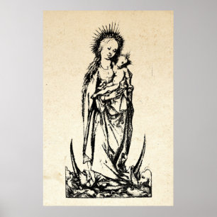 Christmas Nativity Madonna and Child Virgin Mary   Poster