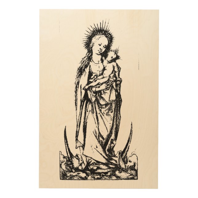 Christmas Nativity Madonna and Child Virgin Mary   Wood Wall Art (Front)