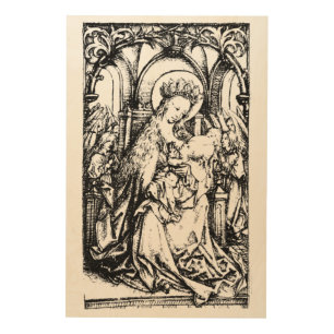 Christmas Nativity Madonna and Child Virgin Mary   Wood Wall Art