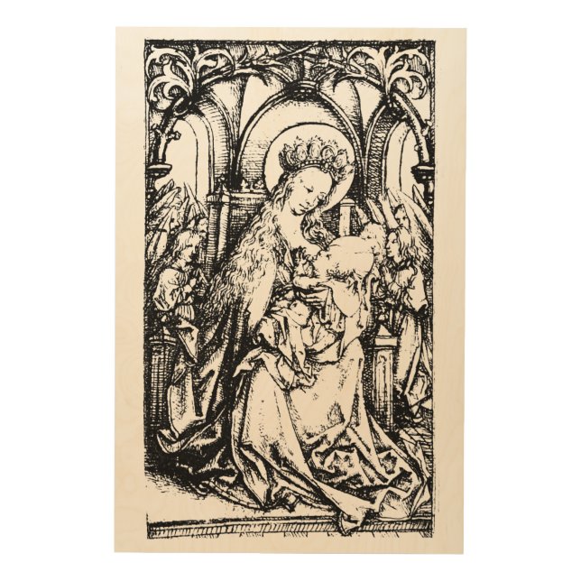 Christmas Nativity Madonna and Child Virgin Mary   Wood Wall Art (Front)