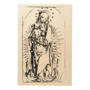 Christmas Nativity Madonna and Child Virgin Mary   Wood Wall Art