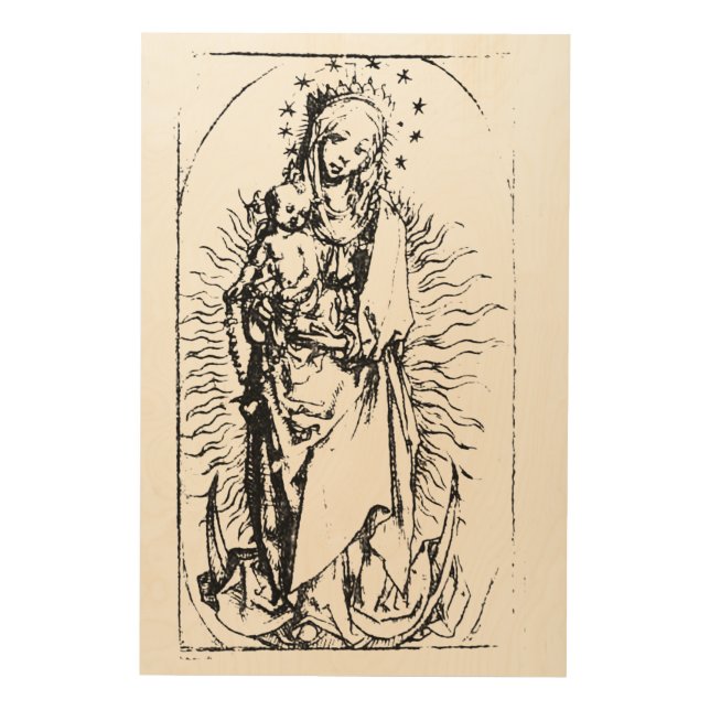 Christmas Nativity Madonna and Child Virgin Mary   Wood Wall Art (Front)