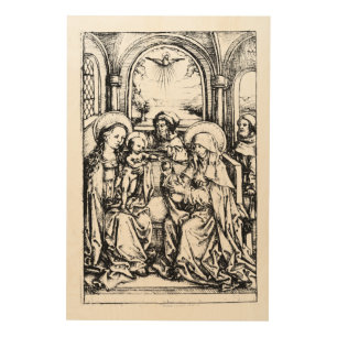 Christmas Nativity Madonna and Child Virgin Mary   Wood Wall Art