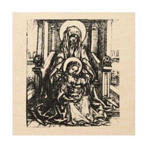 Christmas Nativity Madonna and Child Virgin Mary   Wood Wall Art