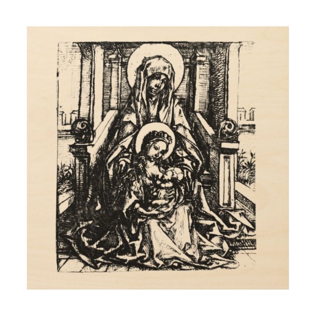 Christmas Nativity Madonna and Child Virgin Mary   Wood Wall Art (Front)