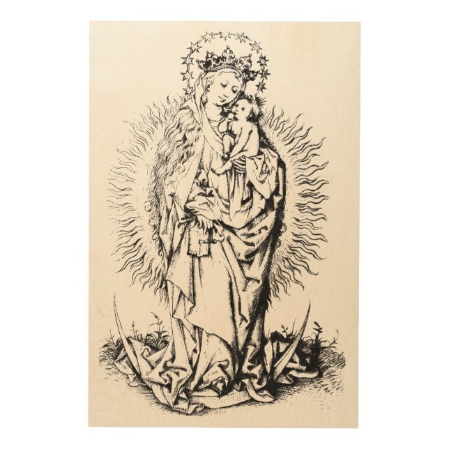Christmas Nativity Madonna and Child Virgin Mary   Wood Wall Art (Front)