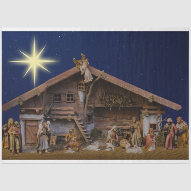Christmas Nativity Manger 3 Decoupage Tissue Paper (Front)