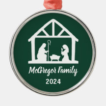 Christmas Nativity Manger Family Name & Year