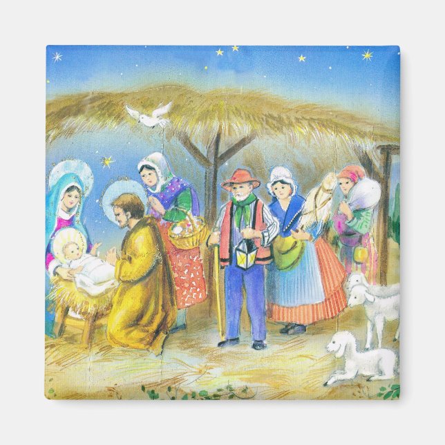 Christmas, Nativity, manger scenes Magnet (Front)