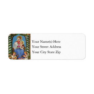 Christmas Nativity Mary Baby Jesus Angels Label