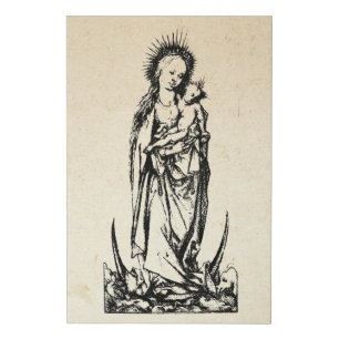 Christmas Nativity Mary Jesus Madonna Child Faux C Canvas Print