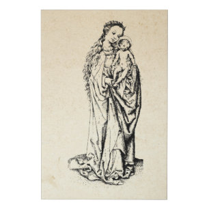 Christmas Nativity Mary Jesus Madonna Child Faux C Faux Canvas Print