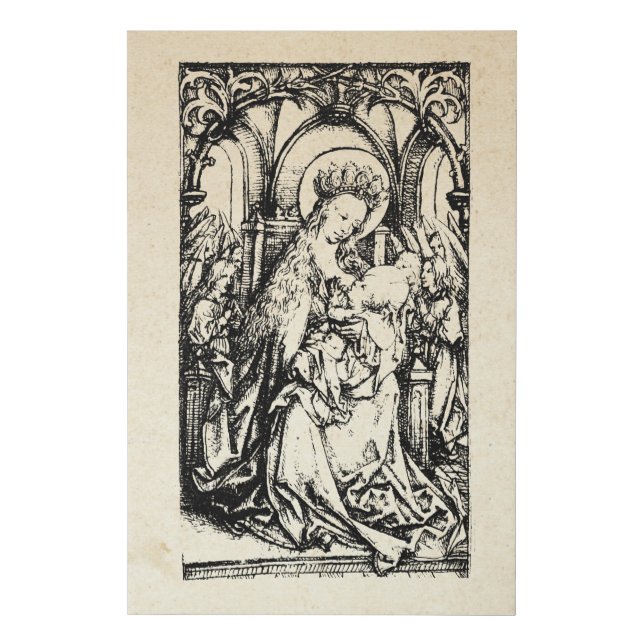Christmas Nativity Mary Jesus Madonna Child Faux C Faux Canvas Print (Front)