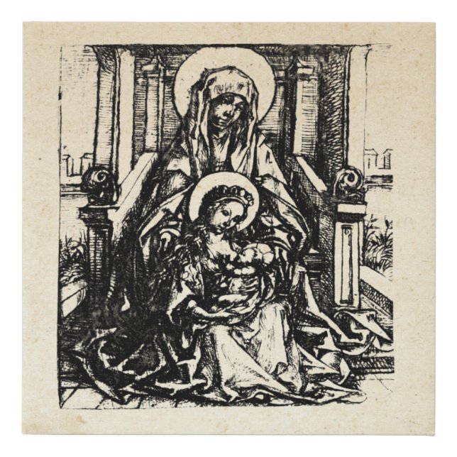 Christmas Nativity Mary Jesus Madonna Child Faux C Faux Canvas Print (Front)