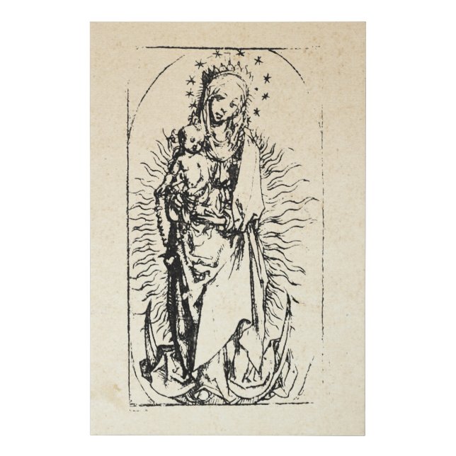 Christmas Nativity Mary Jesus Madonna Child Faux Canvas Print (Front)