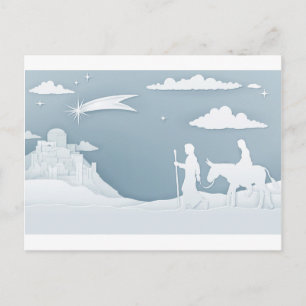 Christmas Nativity Mary Joseph and Bethlehem Holiday Postcard