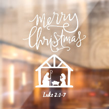 Christmas Nativity Merry Christmas White