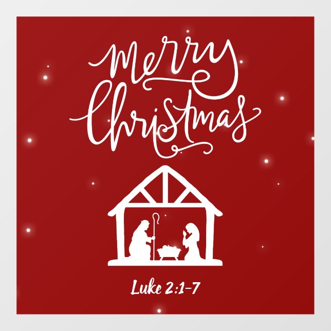 Christmas Nativity Merry Christmas Window Cling (Sheet)