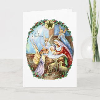 Christmas Nativity Mid-century Card